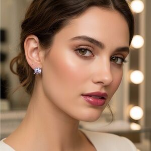 Kate Spade Brilliant Statement Purple Cubic Zirconia Stud Earrings